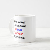 Mug professeur d'anglais, génial (Devant gauche)