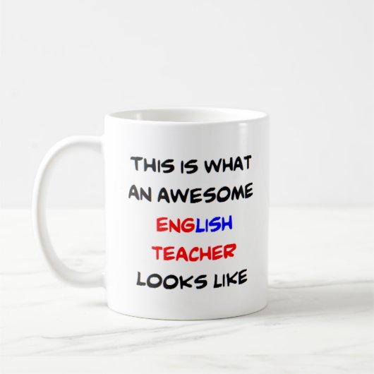 Mug professeur d'anglais, génial (Gauche)