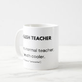 Mug Professeur d'anglais Professeur cool et éducateur (Devant gauche)