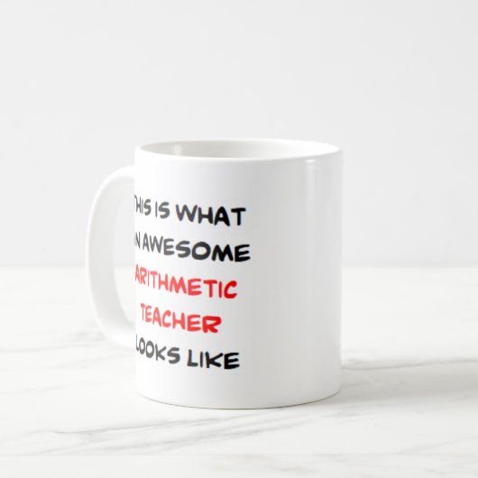 Mug professeur d'arithmétique, génial (Devant gauche)