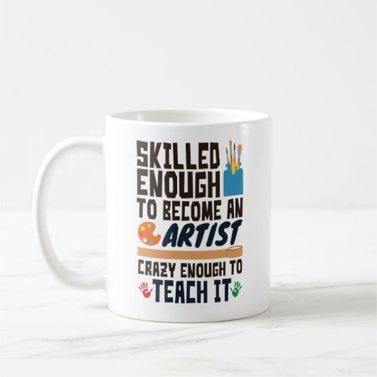 Mug Professeur d'art drôle habile fou (Gauche)