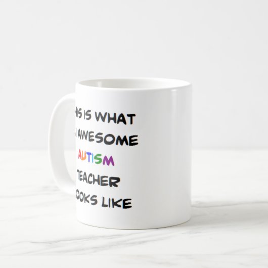 Mug professeur d'autisme, génial (Devant gauche)