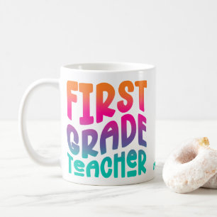 Mug Professeur de 1re année Création de texte ombré co