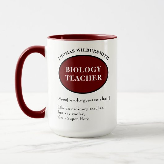 Mug Professeur de biologie personnalisée (Gauche)