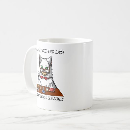 Mug Professeur de chimie de chat drôle aucune (Devant gauche)