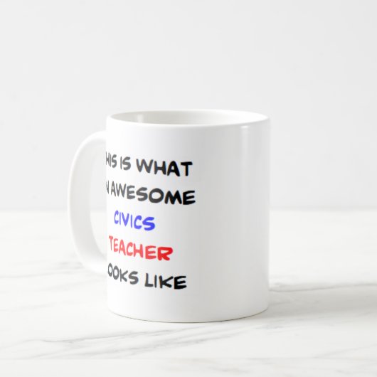 Mug professeur de civisme, génial (Devant gauche)