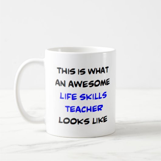 Mug professeur de compétences de vie, génial (Gauche)