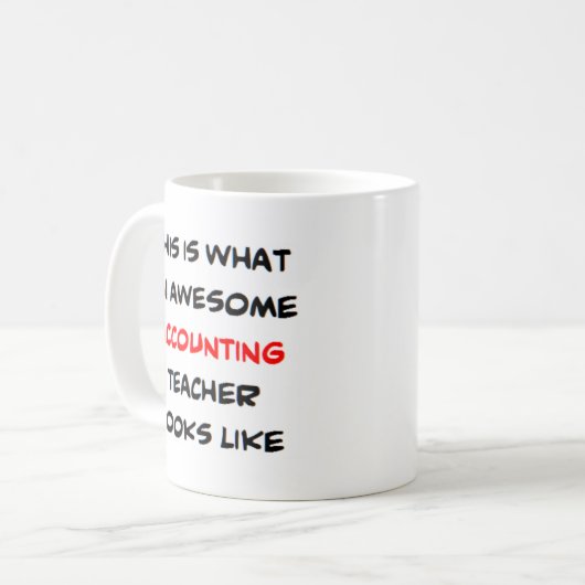 Mug professeur de comptabilité, génial (Devant gauche)