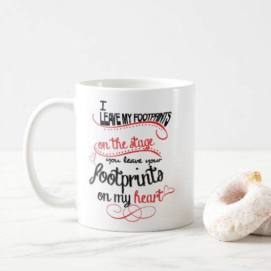 Mug Professeur de danse - empreintes de pas sur le (Avec donut)