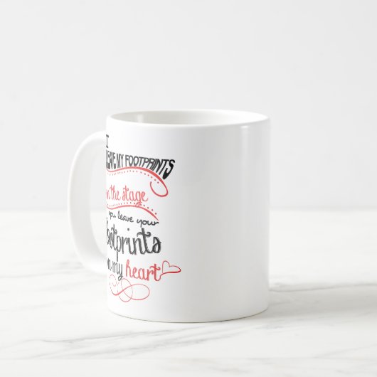 Mug Professeur de danse - empreintes de pas sur le (Devant gauche)