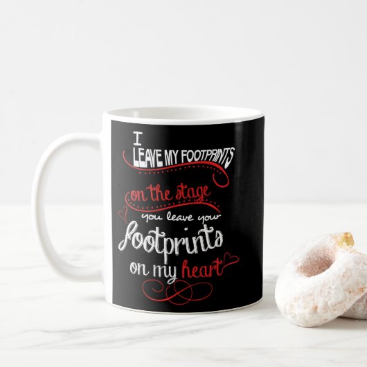 Mug Professeur de danse - empreintes de pas sur le (Avec donut)