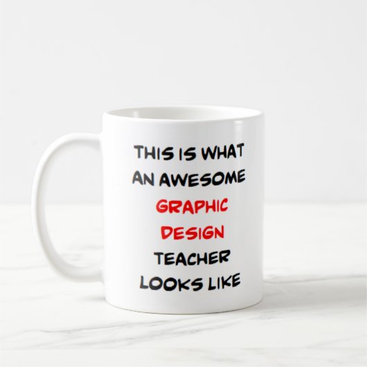 Mug professeur de design graphique, génial (Gauche)