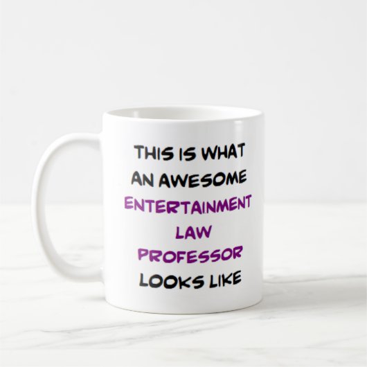 Mug professeur de droit du divertissement, génial (Gauche)