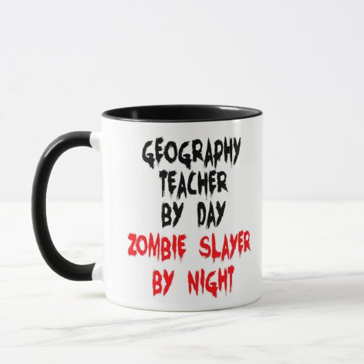 Mug Professeur de géographie Zombie Slayer (Gauche)