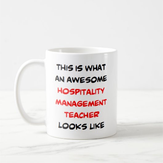 Mug professeur de gestion d'hospitalité, génial (Gauche)