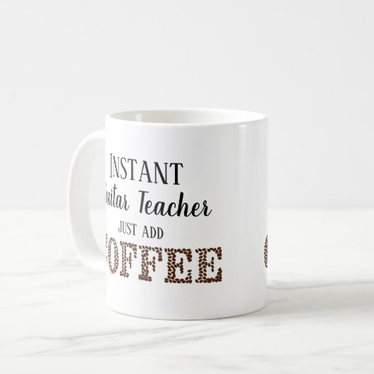 Mug Professeur de guitare instantanée juste ajouter de (Devant gauche)