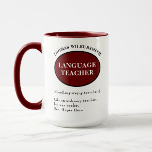 Mug Professeur de langue personnalisé