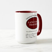 Mug Professeur de langue personnalisé (Devant droit)