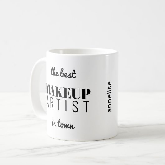 Mug Professeur de maquillage de typographie moderne dr (Devant gauche)