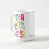Mug Professeur de Maternelle Texte Coloré (Devant gauche)