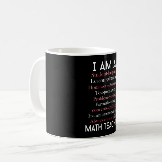 Mug Professeur de mathématiques (Devant gauche)