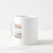 Mug Professeur de mathématiques noir fier, enseignant (Devant gauche)
