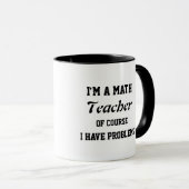 Mug Professeur de maths personnalisable (Devant droit)