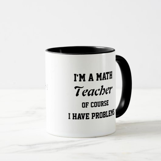 Mug Professeur de maths personnalisable (Devant droit)