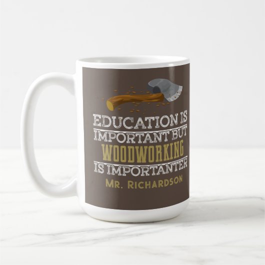 Mug Professeur de menuiserie Cadeau drôle de boutique (Gauche)