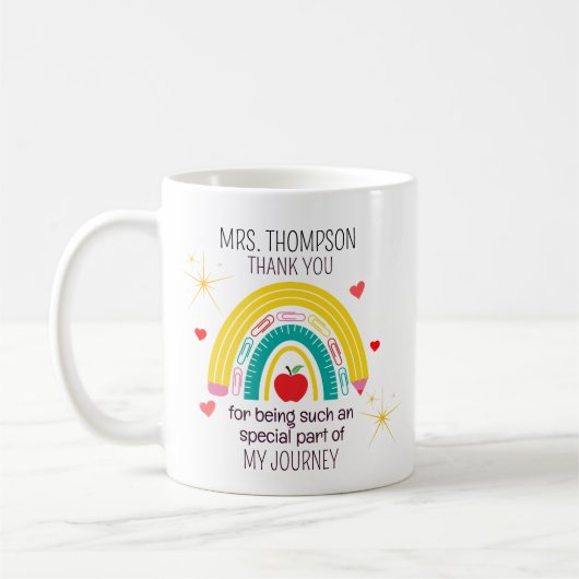Mug Professeur de Merci personnalisé (Gauche)
