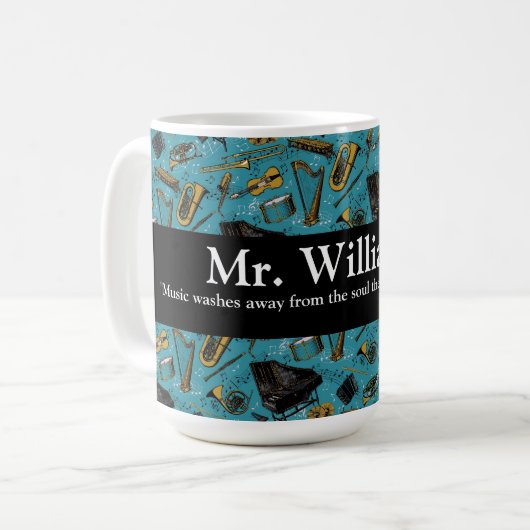 Mug Professeur De Musique, Retour À L'École, Instrumen (Devant gauche)