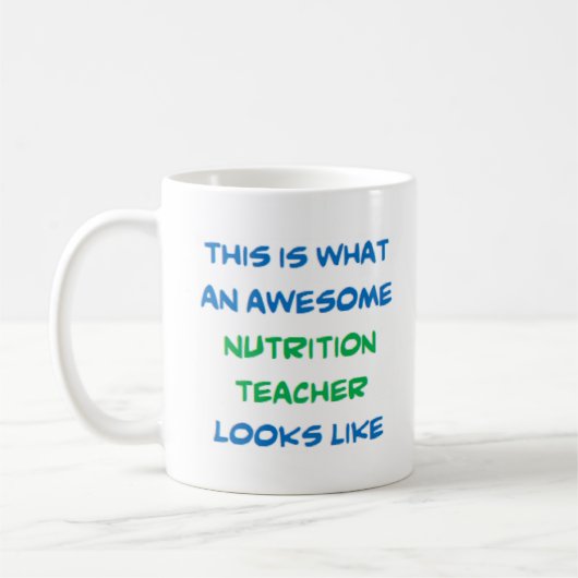 Mug professeur de nutrition, génial (Gauche)