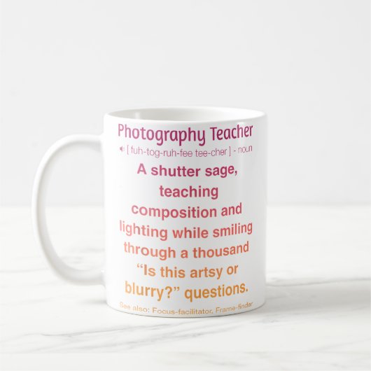 Mug Professeur de photographie (Gauche)
