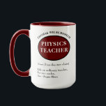Mug Professeur de physique personnalisé<br><div class="desc">Tasse de définition amusante au design rouge et noir.</div>