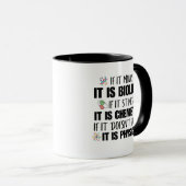 Mug Professeur de physique scientifique Geek Drôle Étu (Devant droit)