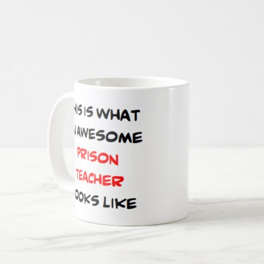 Mug professeur de prison, génial (Devant gauche)