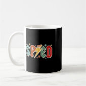 Mug Professeur de retro Sped Crayon Éclair Retour à l' (Gauche)