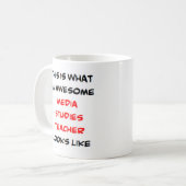 Mug professeur de sciences des médias, génial (Devant gauche)