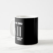 Mug Professeur de ski drôle Pizza Frites Ski Amour (Devant gauche)
