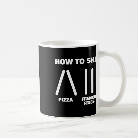 Mug Professeur de ski drôle Pizza Frites Ski Amour (Droite)