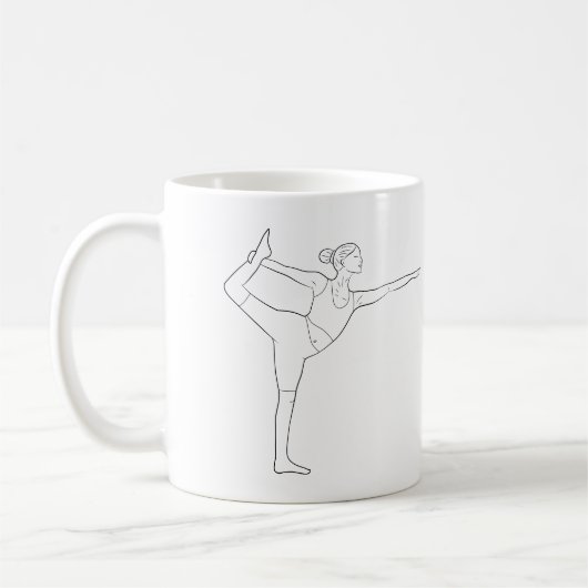 Mug Professeur de yoga Danseuse Pose Noir Dessin au tr (Gauche)