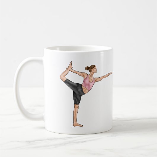 Mug Professeur de yoga Danseuse Pose Nom personnel (Gauche)