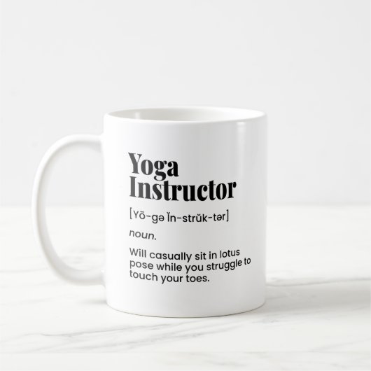 Mug Professeur de Yoga, Instructeur de Yoga, Classe de (Gauche)