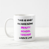 Mug professeur d'école de beauté, génial (Gauche)