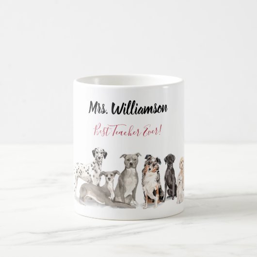 Mug Professeur d'école de chien mignon (Centre)