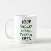Mug professeur d'école dimanche, meilleur (Gauche)