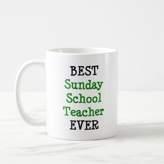 Mug professeur d'école dimanche, meilleur (Gauche)