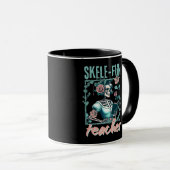 Mug Professeur d'école élémentaire squelette effrayant (Devant droit)