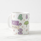 Mug Professeur d'école violet motif de nombres (Devant gauche)