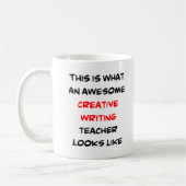 Mug professeur d'écriture créative, super (Gauche)